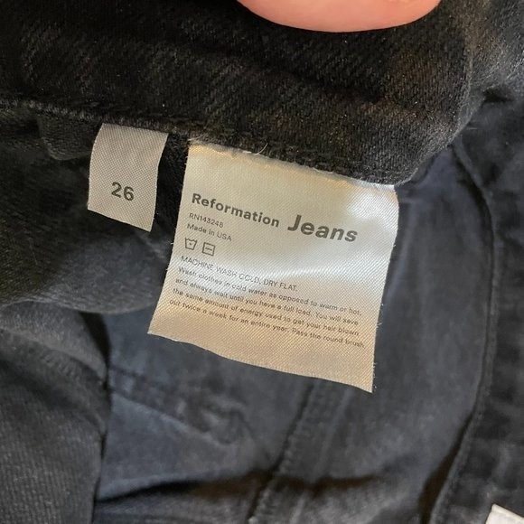 Reformation Size 26 Kayo High & Skinny Erie Black Wash Jeans no belt - Picture 6 of 14